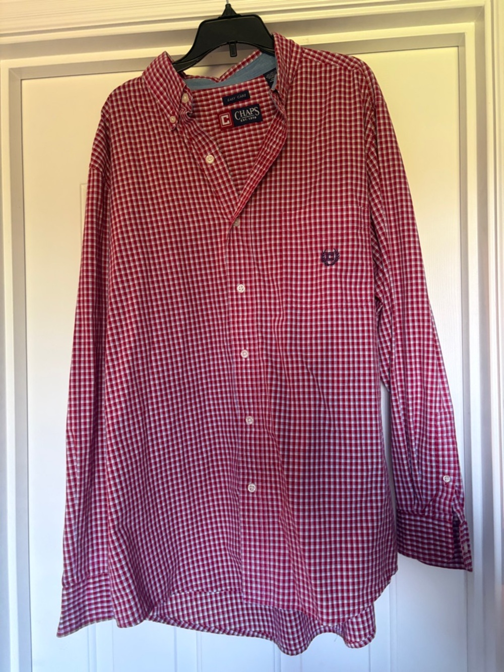 Chaps Men’s Red Gingham Button-Down Shirt